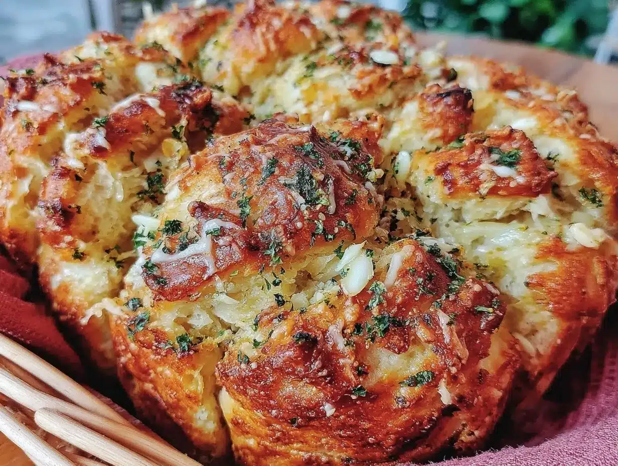 crispy garlic parmesan pull-apart bread preparation steps