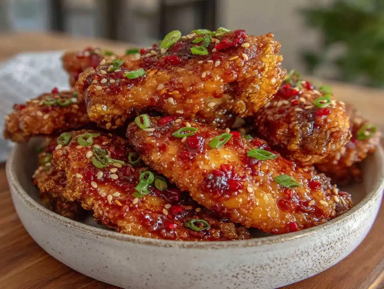 crispy honey garlic air fryer chicken wings preparation steps