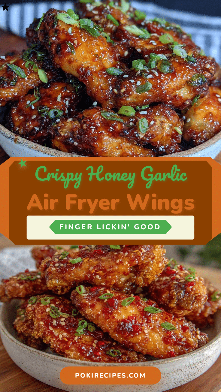 crispy honey garlic air fryer chicken wings recipe