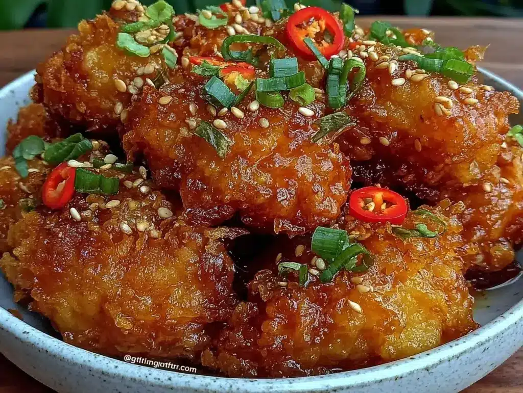 crispy honey sesame chicken - featured image