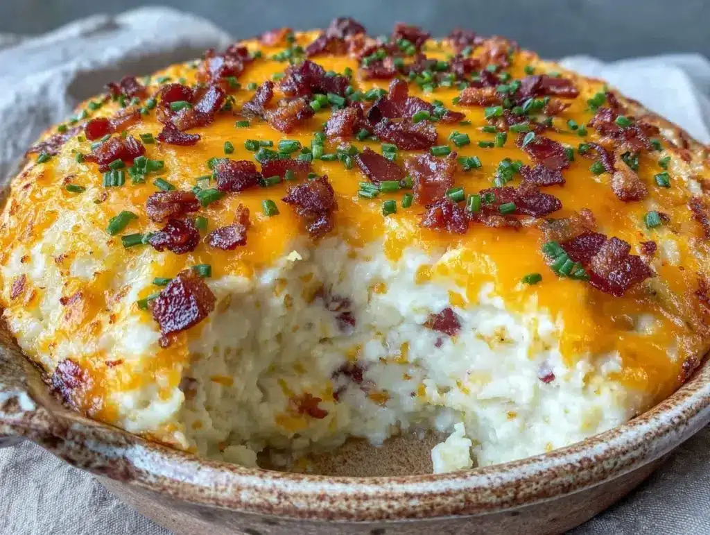 crispy twice baked potato casserole - featured image
