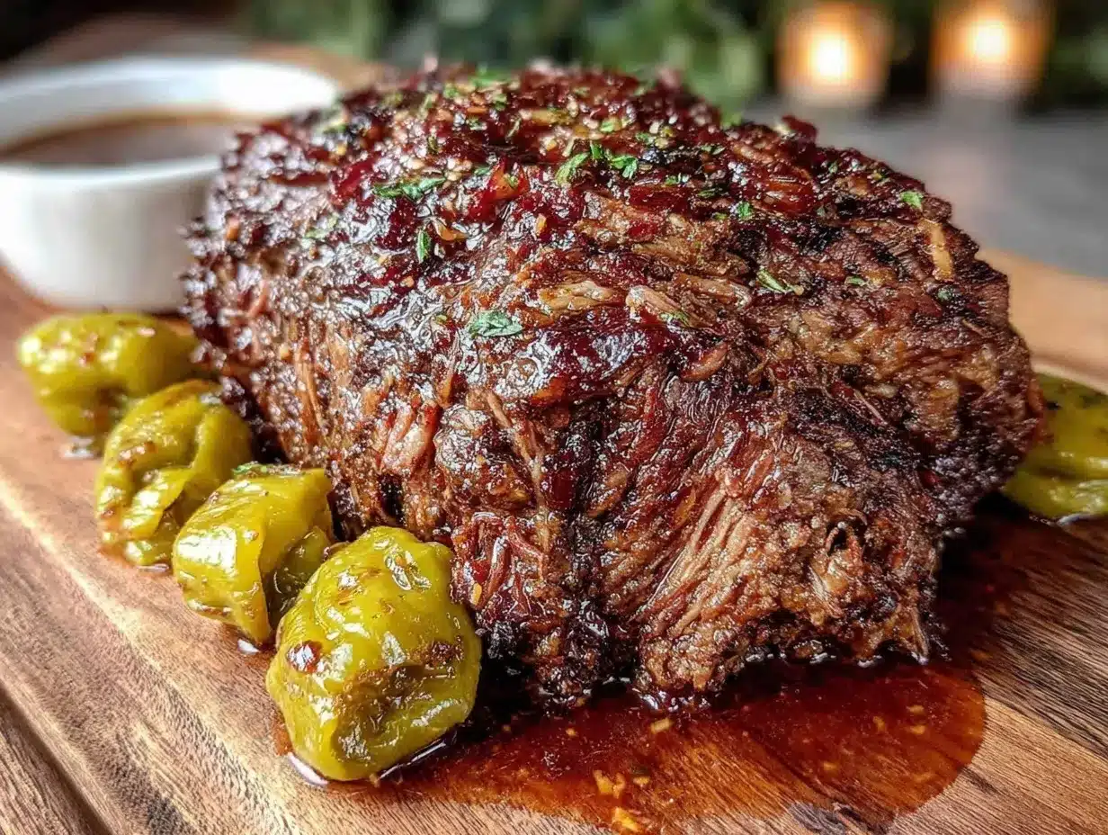 crockpot Mississippi pot roast preparation steps
