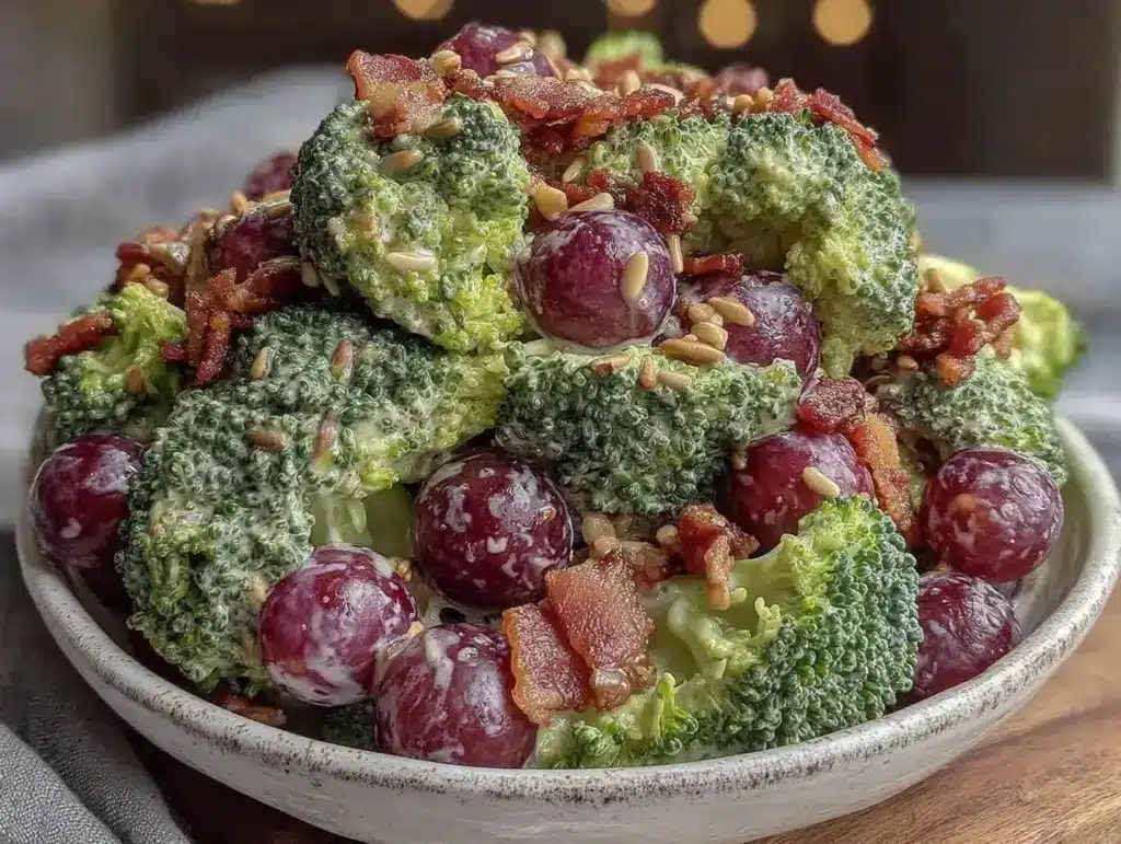 crunchy broccoli grape salad - featured image