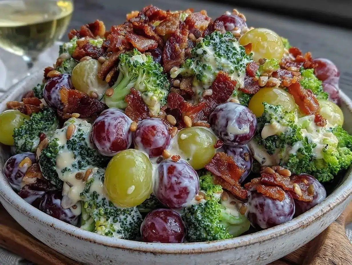 crunchy broccoli grape salad preparation steps