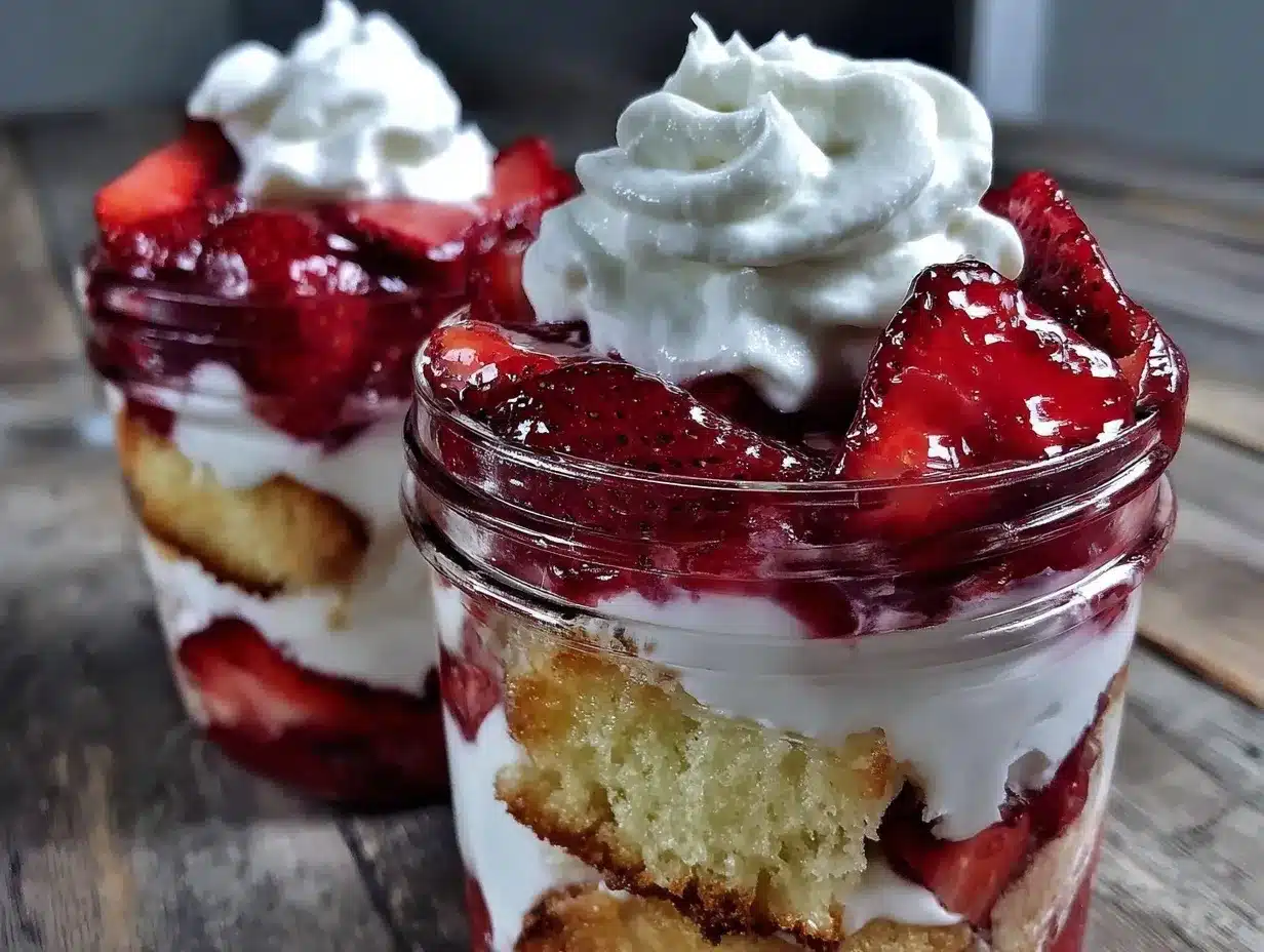 easy creamy strawberry shortcake trifle preparation steps