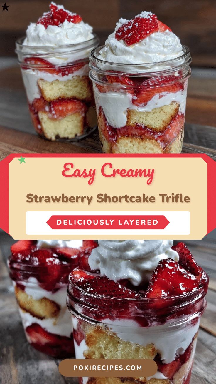 easy creamy strawberry shortcake trifle recipe