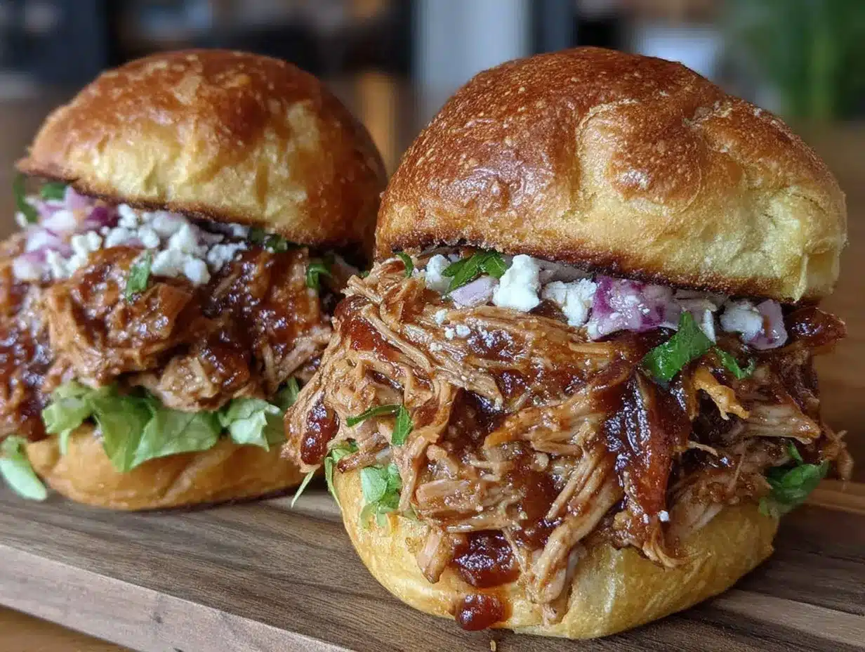 easy crockpot bbq pulled chicken sandwiches preparation steps