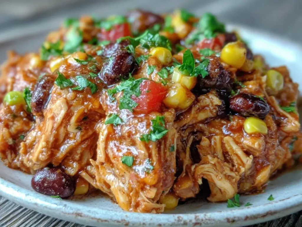 easy crockpot fiesta chicken - featured image