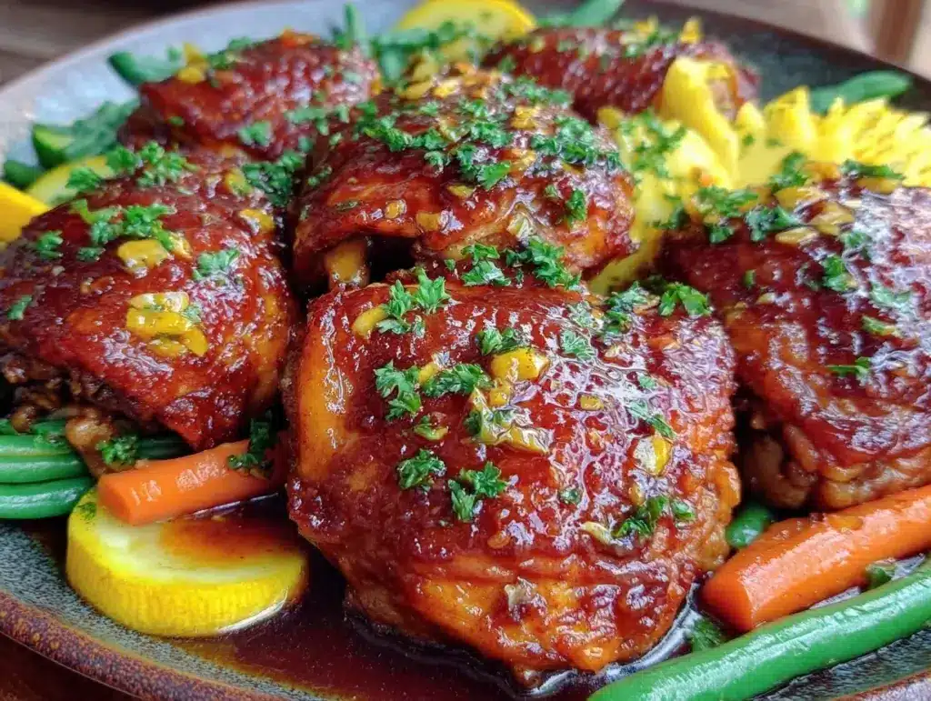 easy crockpot honey garlic chicken - featured image
