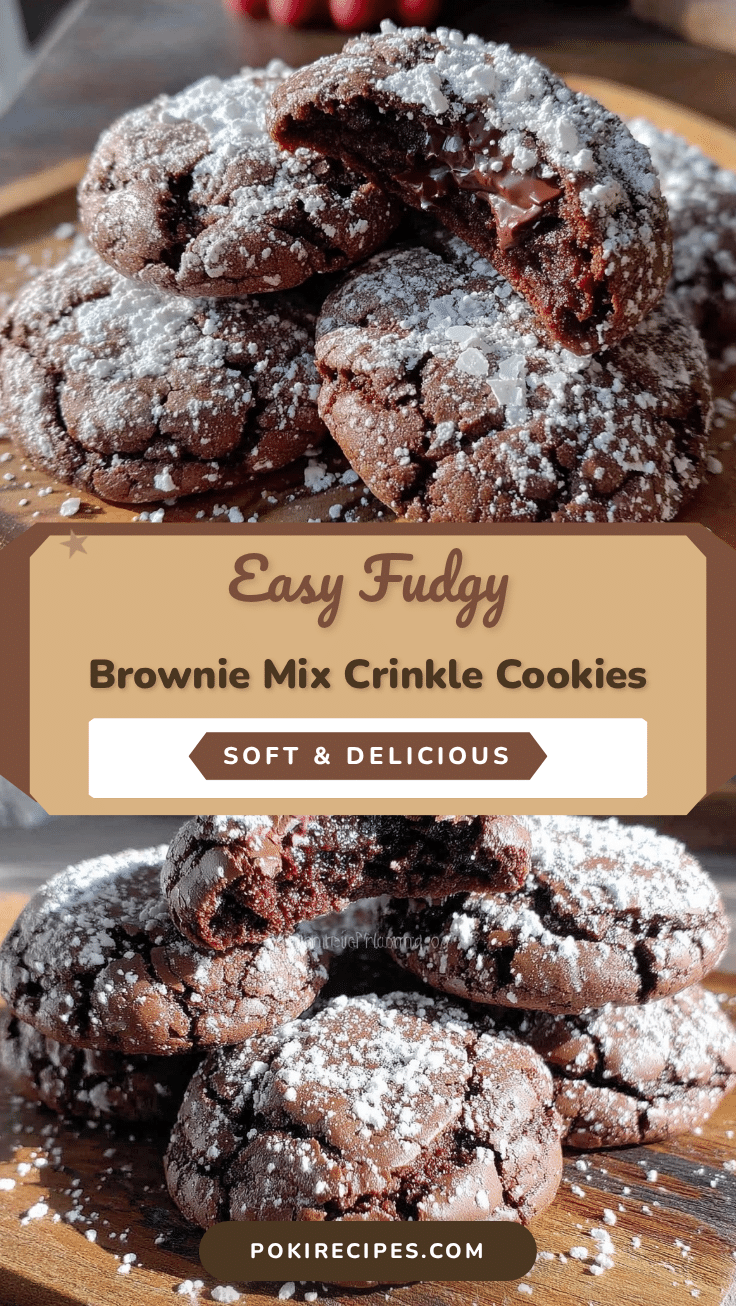Easy Fudgy Brownie Mix Crinkle Cookies recipe