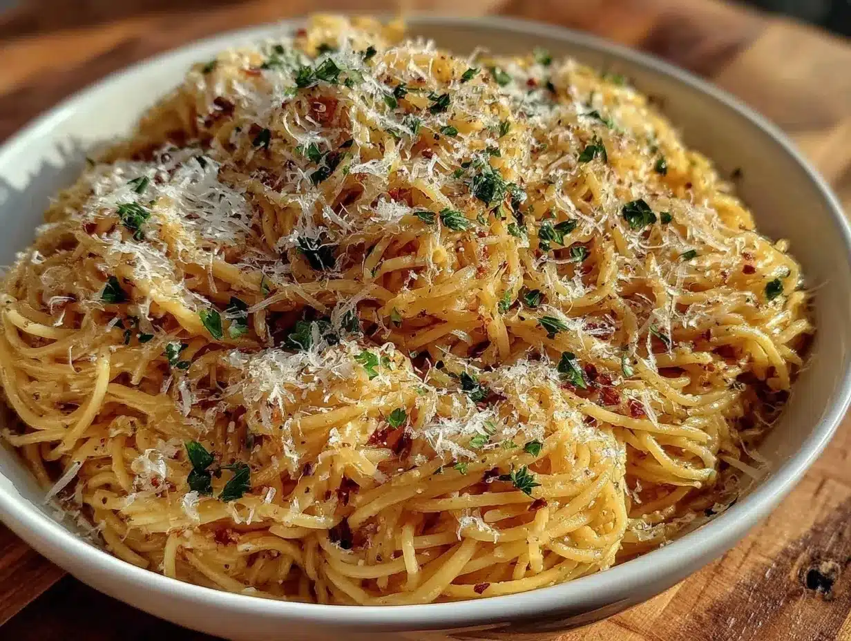 easy garlic butter parmesan noodles preparation steps