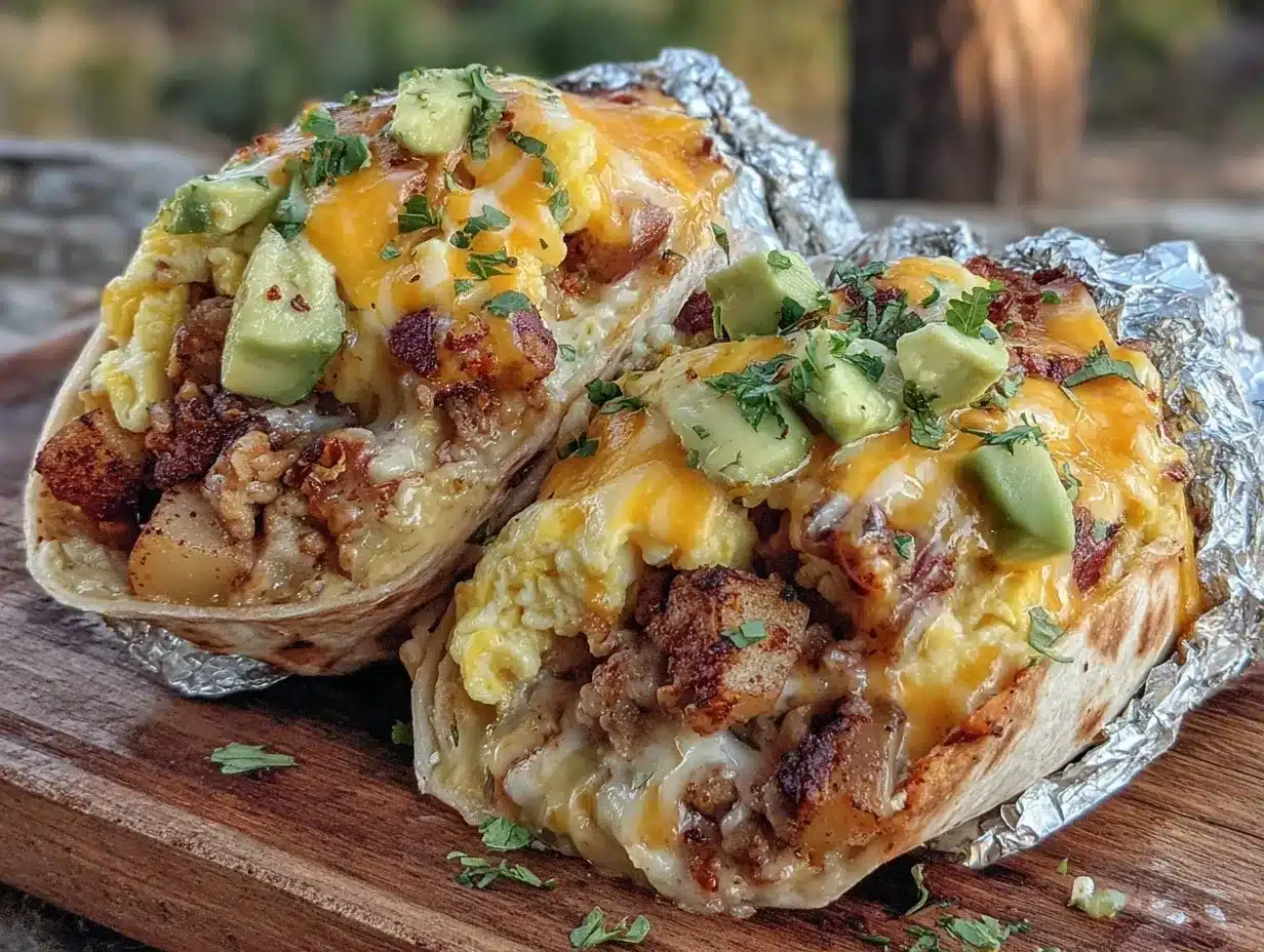 easy loaded campfire breakfast burritos preparation steps