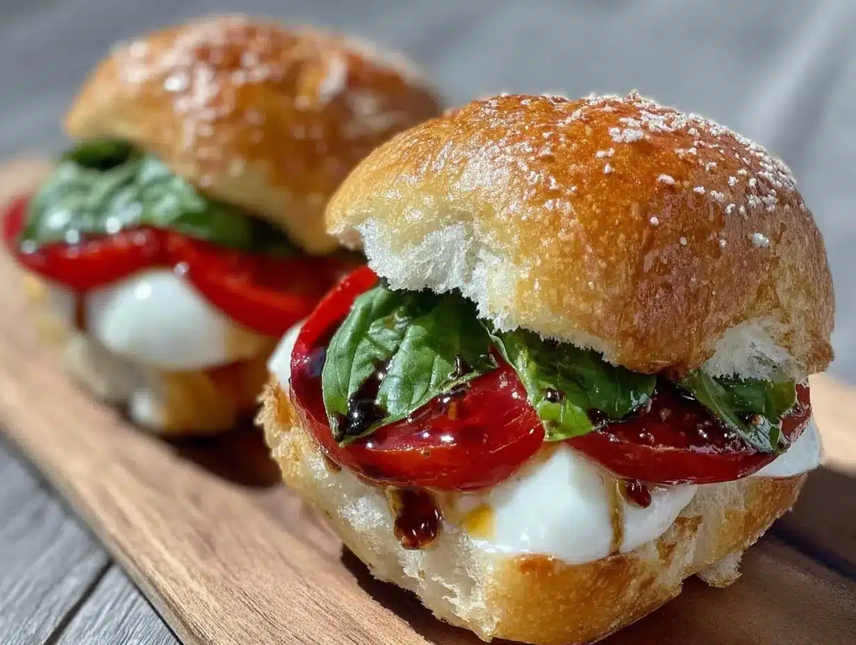 easy mini caprese sandwiches on ciabatta preparation steps