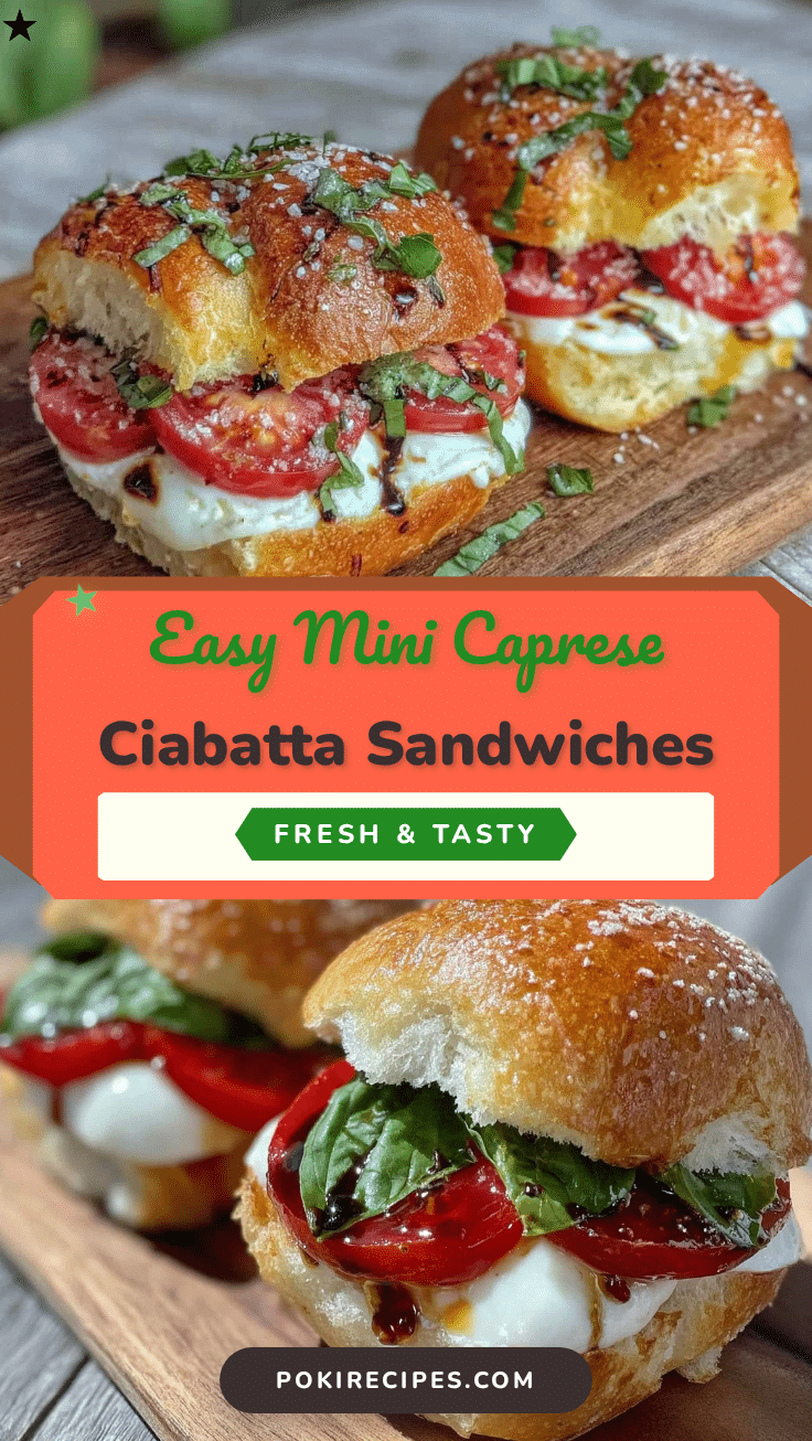 easy mini caprese sandwiches on ciabatta recipe