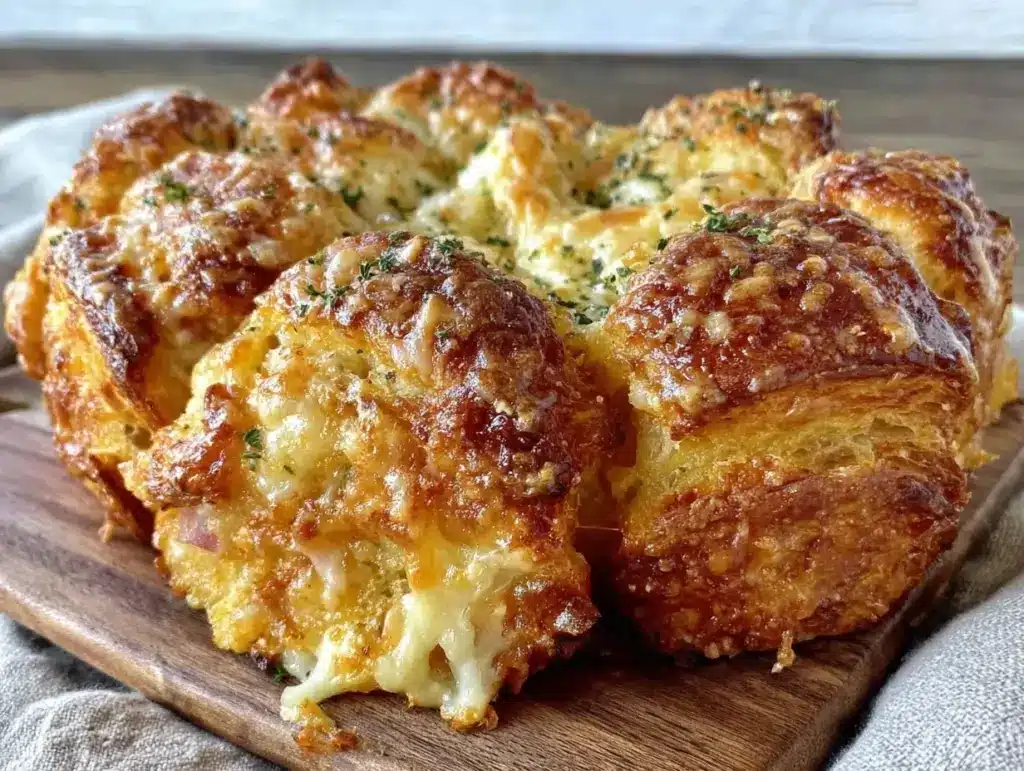 easy mini ham and cheese croissant bake - featured image