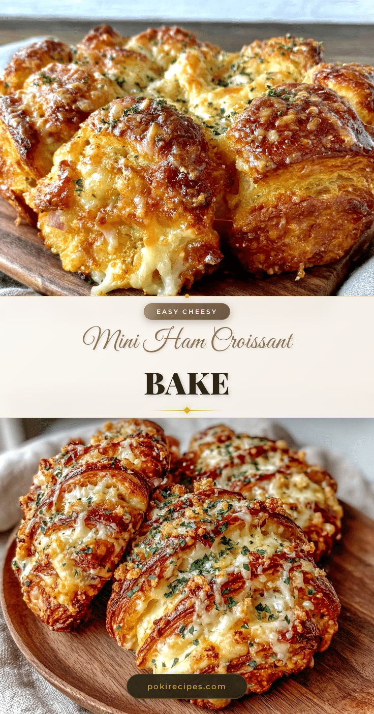 easy mini ham and cheese croissant bake recipe