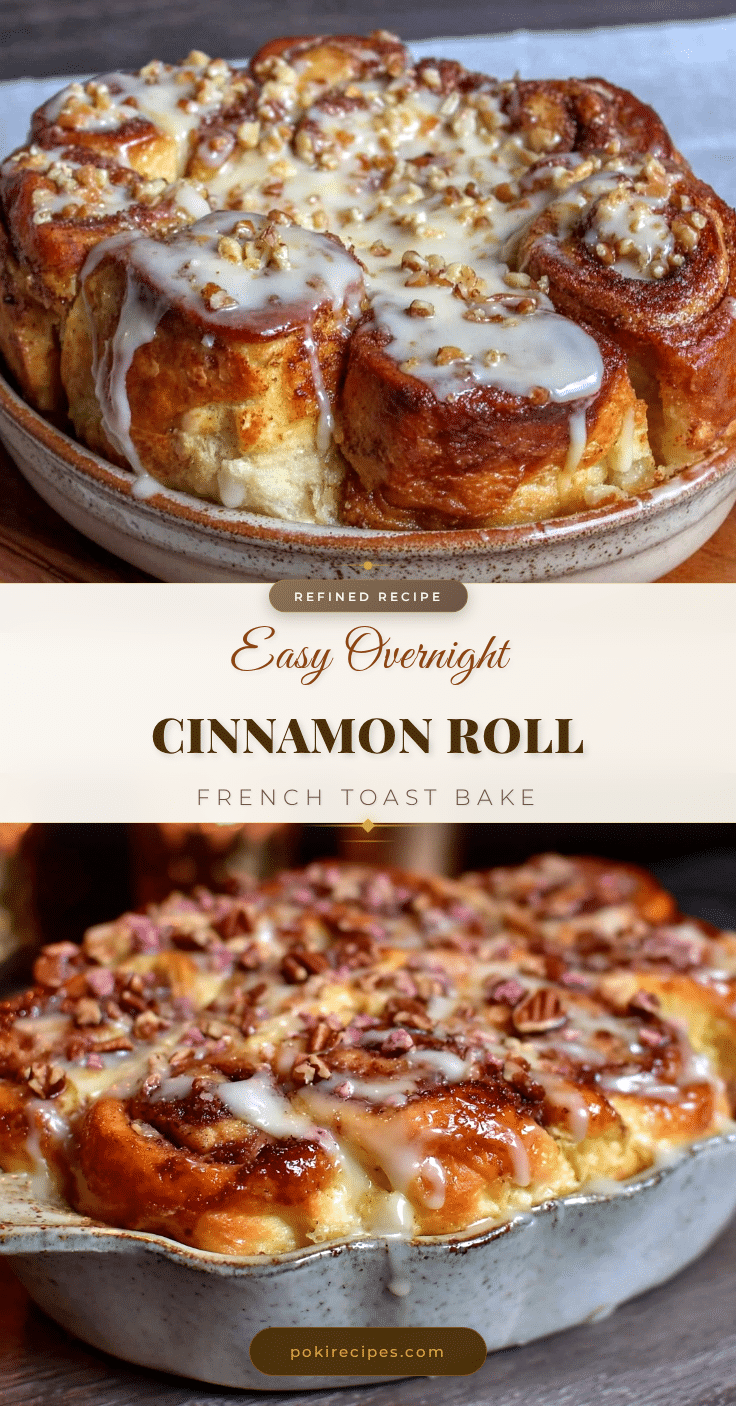 Easy Overnight Cinnamon Roll French Toast Bake recipe