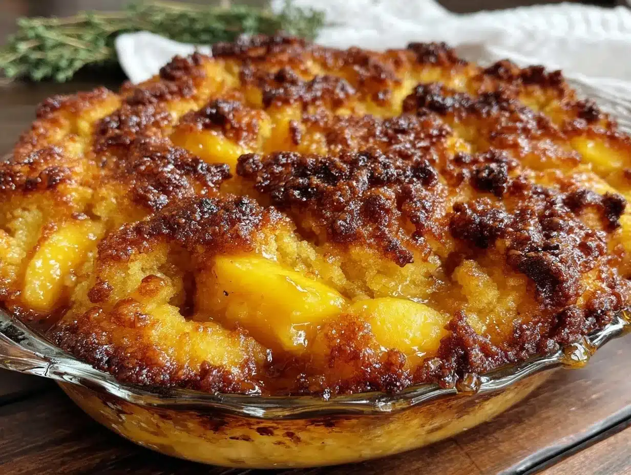 easy peach cobbler dump cake preparation steps