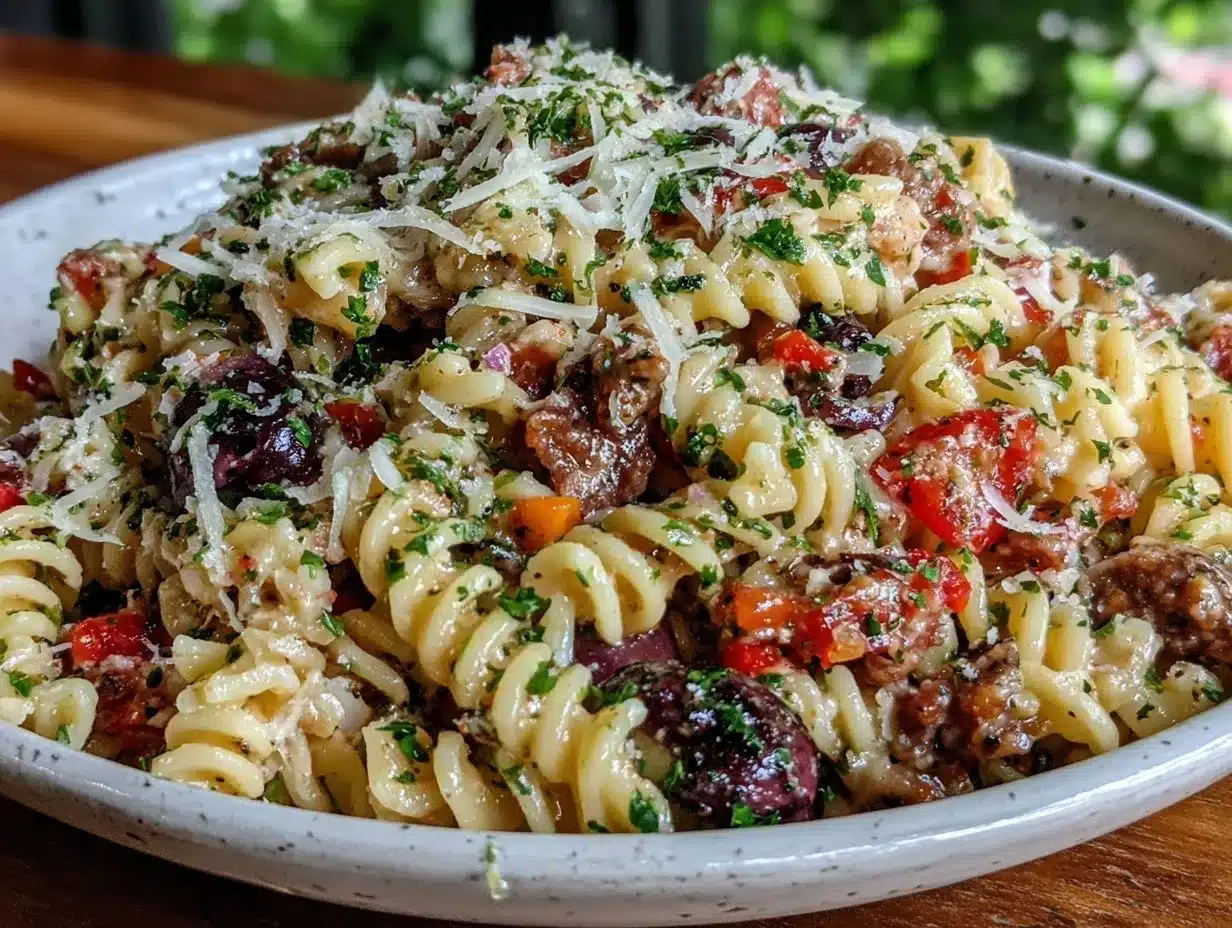 Flavorful Grinder Sandwich Pasta Salad preparation steps