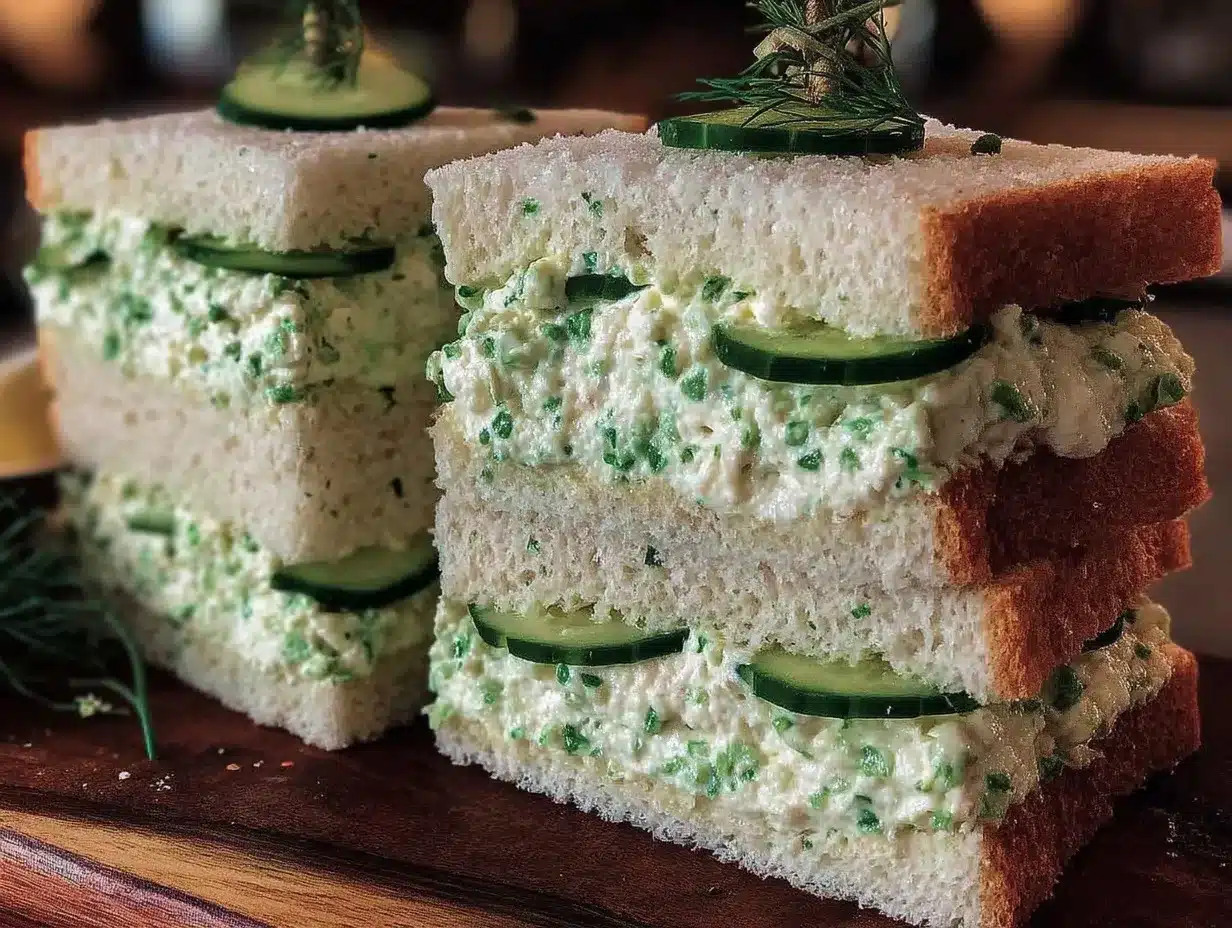 Fresh Benedictine Spread Tea Sandwiches preparation steps