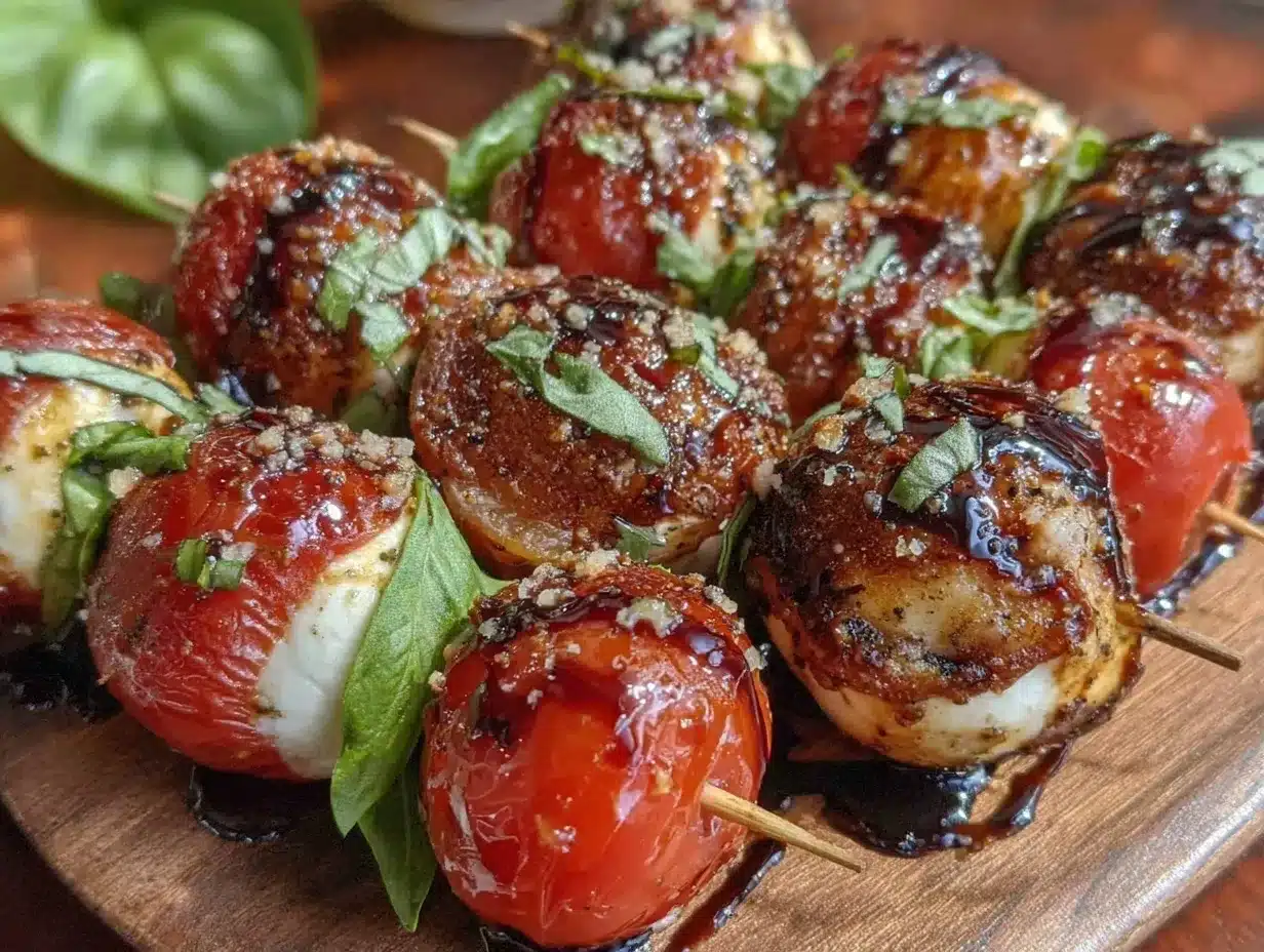 fresh caprese skewer bites preparation steps