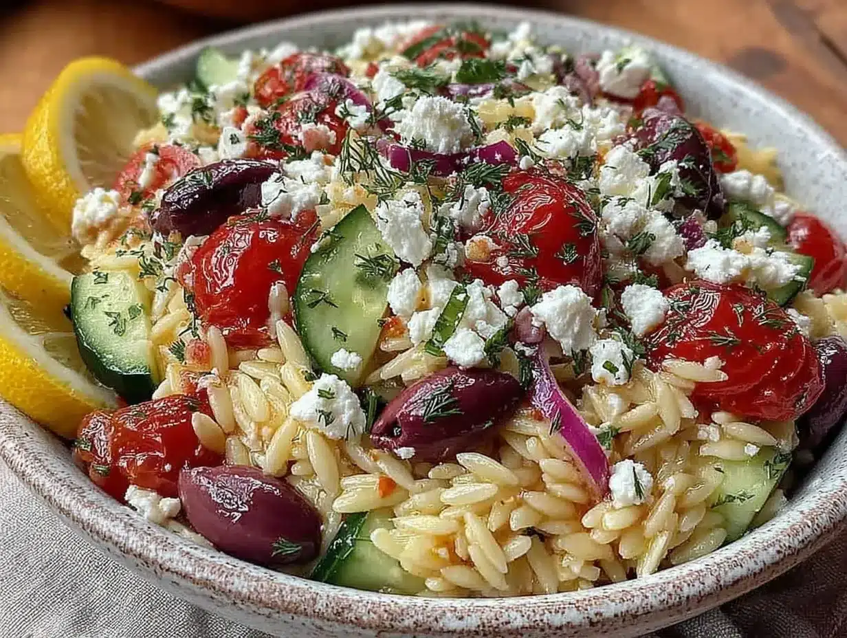 fresh greek orzo salad preparation steps