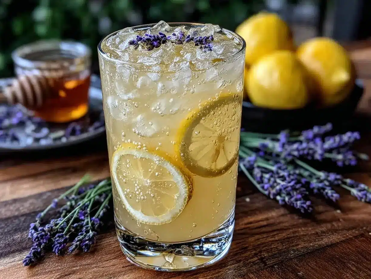 fresh lavender lemonade with honey preparation steps