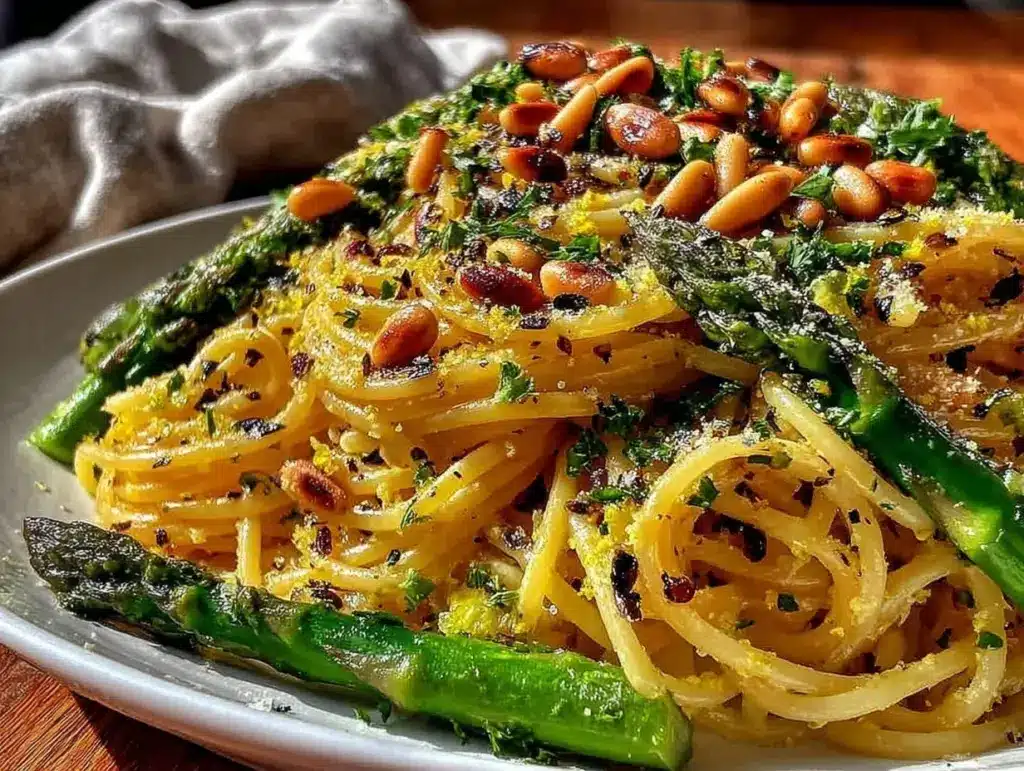 fresh lemon asparagus pasta - featured image