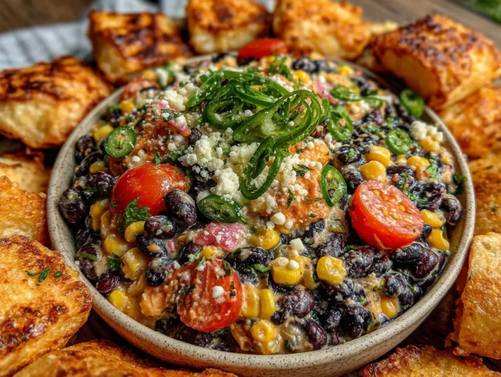 fresh loaded cowboy caviar dip - featured image