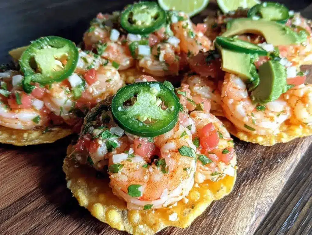 fresh shrimp ceviche tostadas - featured image