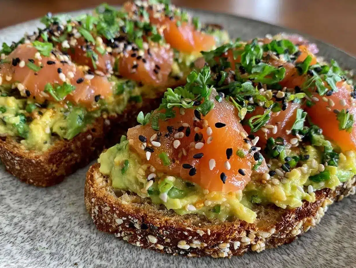 fresh smoked salmon avocado toast preparation steps