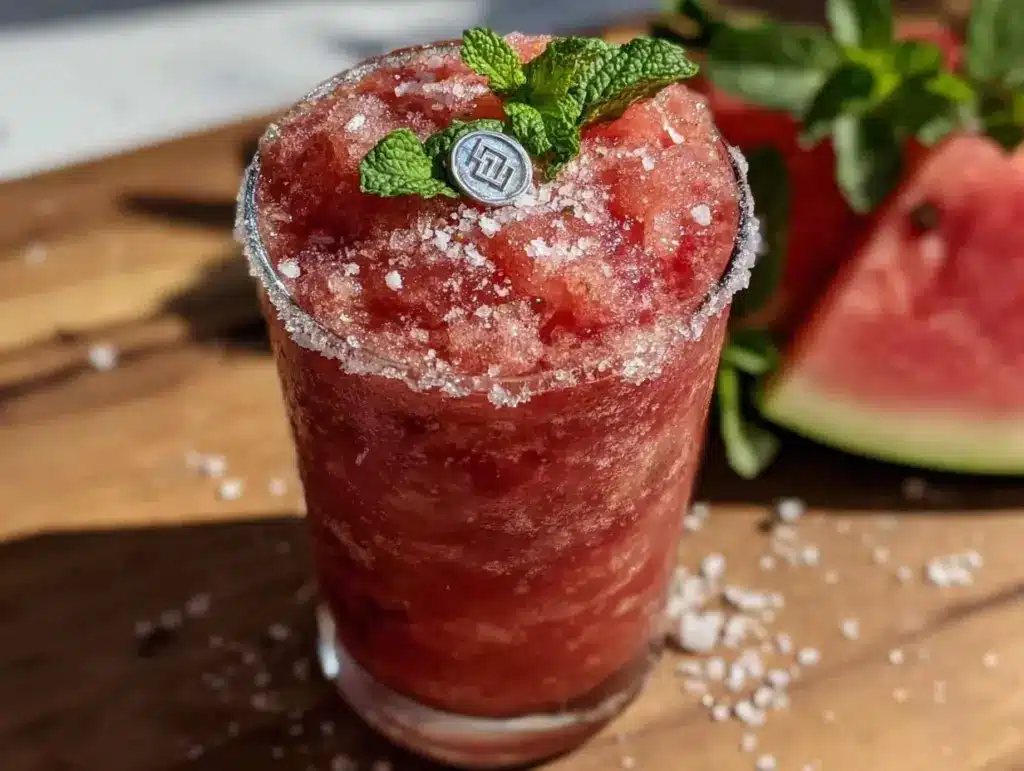 frozen watermelon margarita slushie - featured image