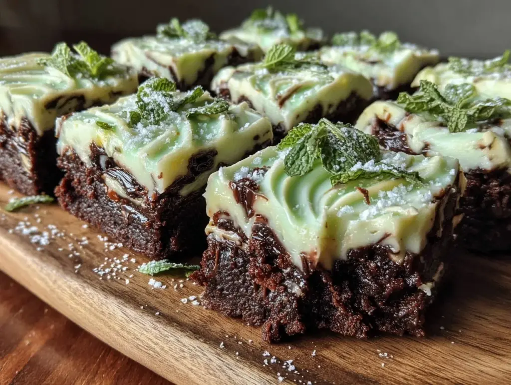 fudgy mint chocolate brownie bites - featured image