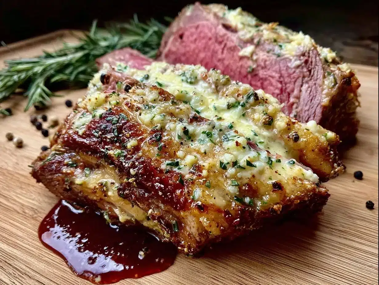 garlic butter roasted prime rib preparation steps