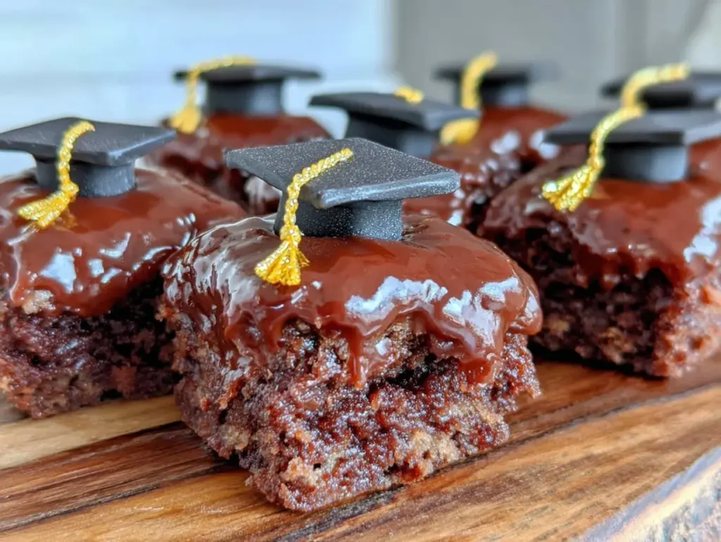 graduation cap brownie bites - featured image