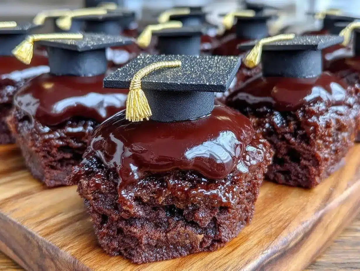 graduation cap brownie bites preparation steps