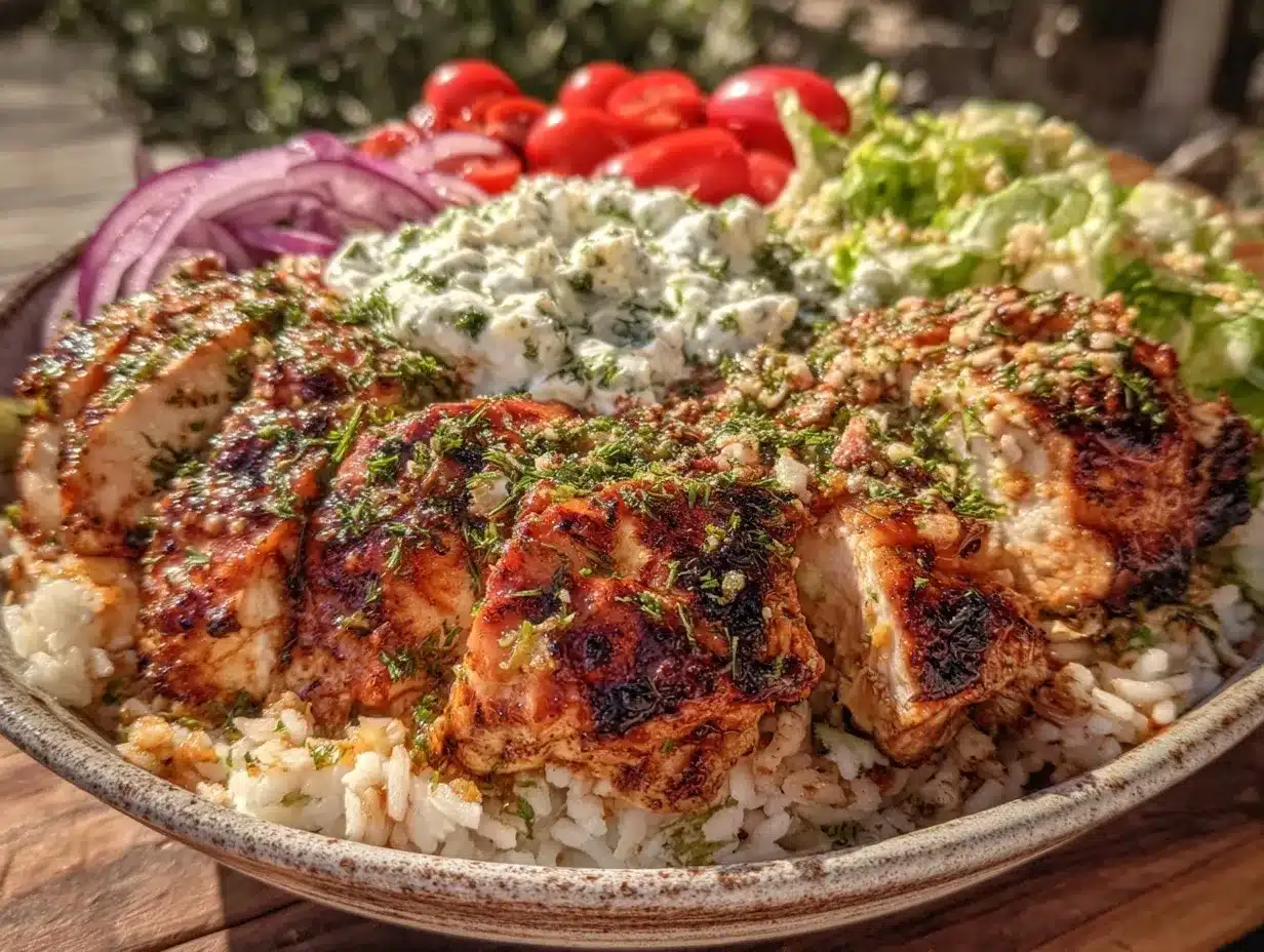 Greek Chicken Gyro Bowl preparation steps