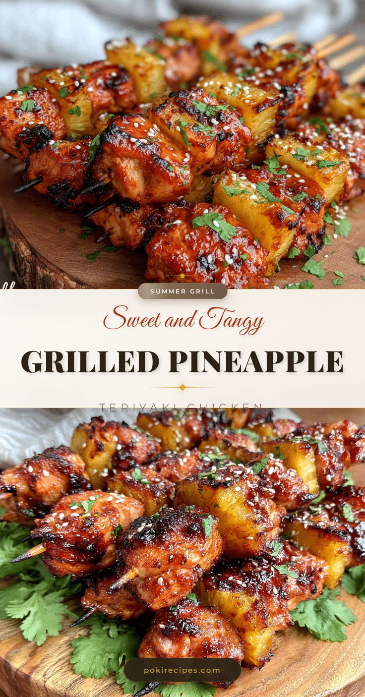 grilled pineapple teriyaki chicken skewers recipe