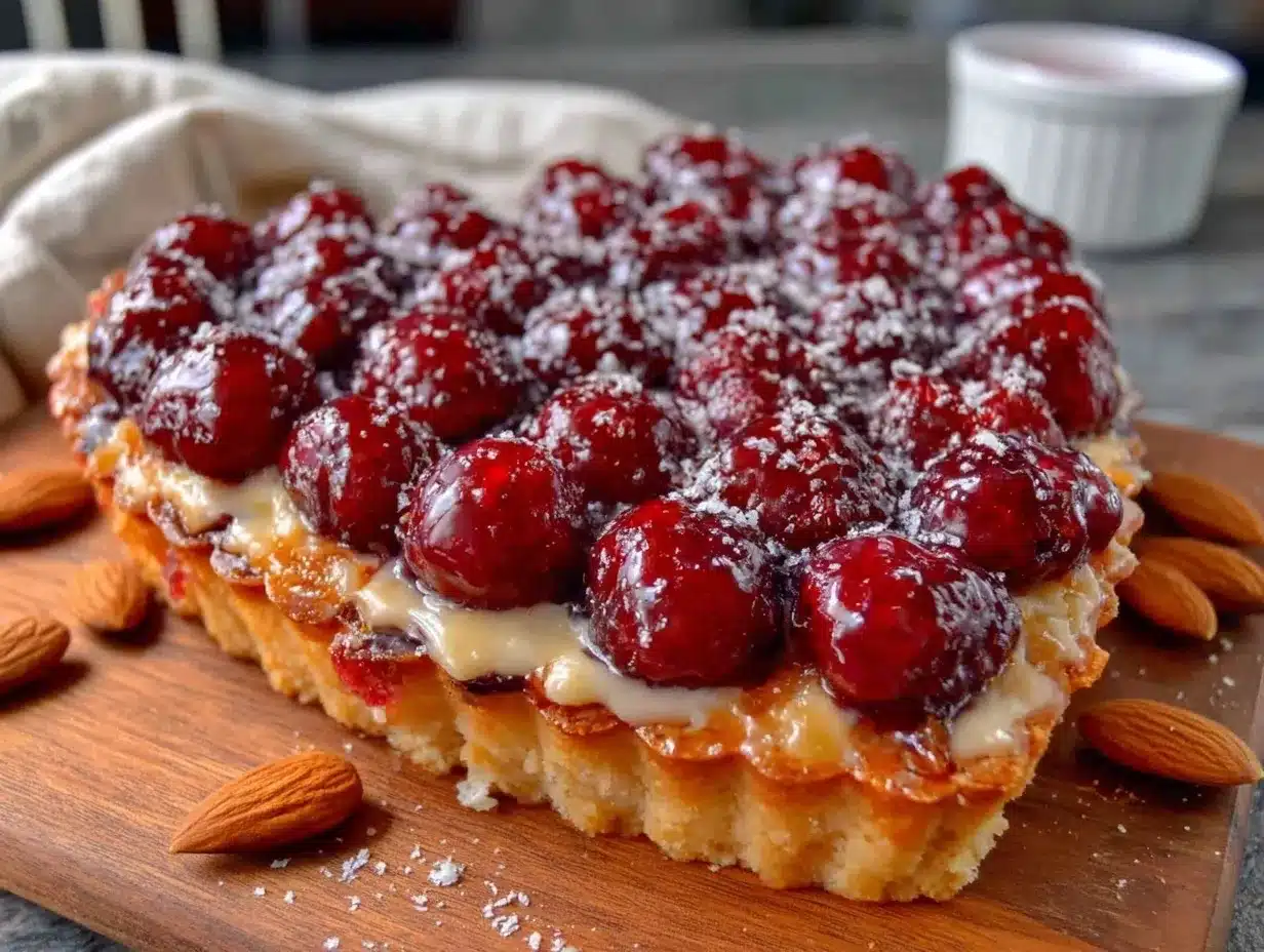 heart-shaped raspberry almond tart preparation steps