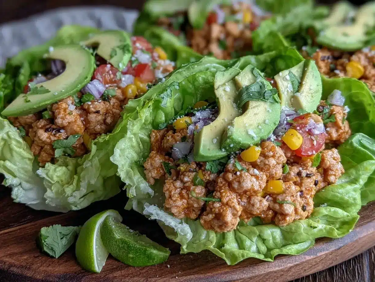 high-protein turkey taco lettuce wraps preparation steps