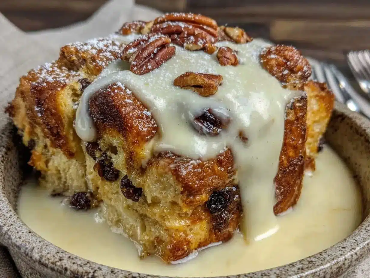 hot cross bun bread pudding preparation steps