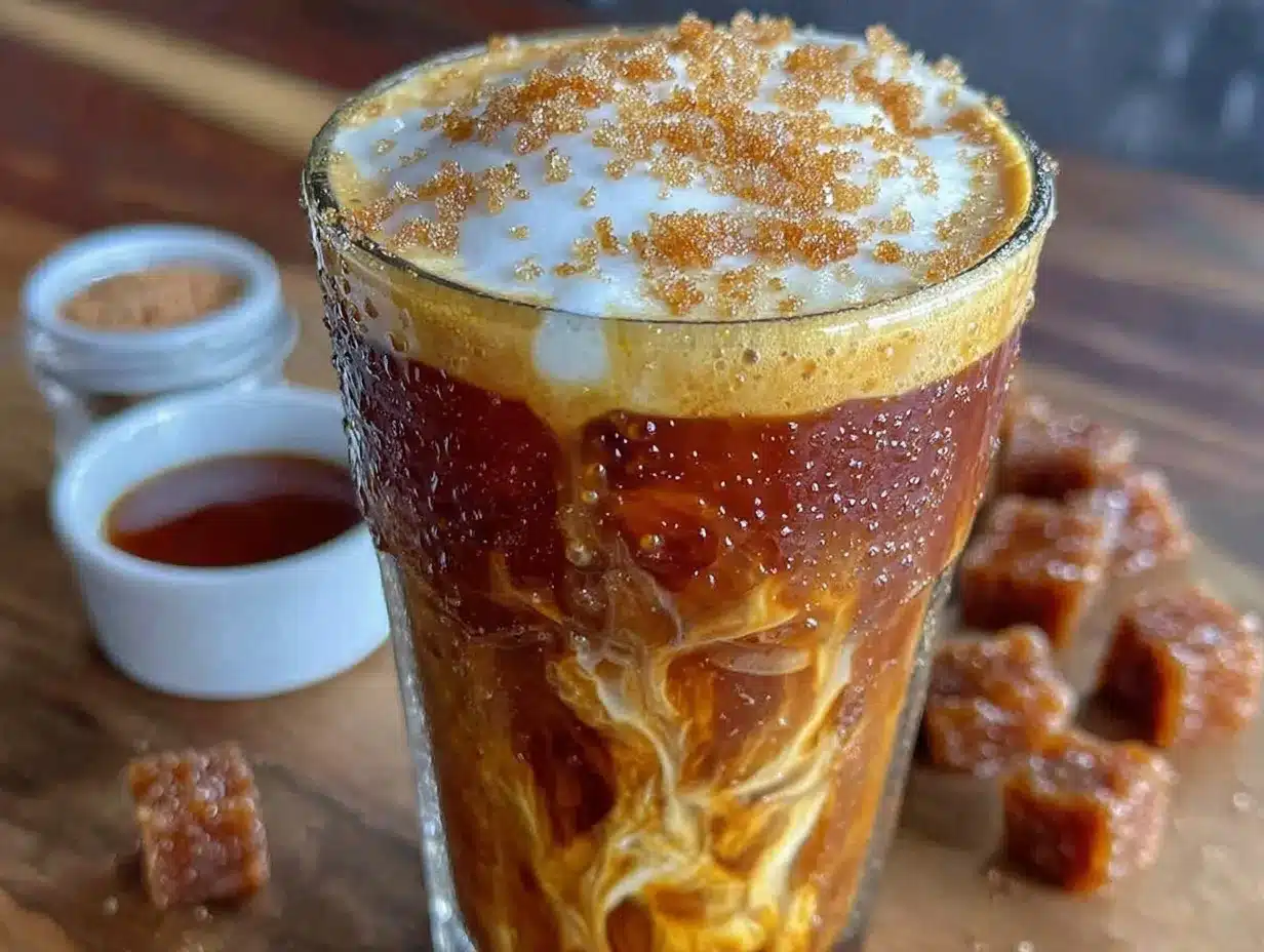 iced brown sugar oat milk shaken espresso preparation steps