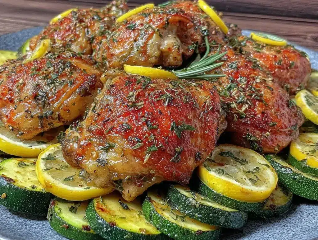 lemon herb chicken sheet pan dinner - featured image
