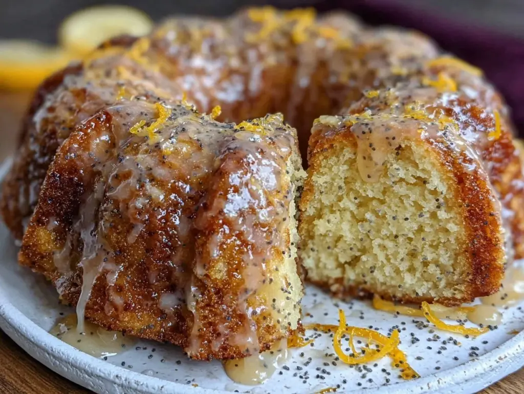 lemon poppy seed bundt cake - featured image
