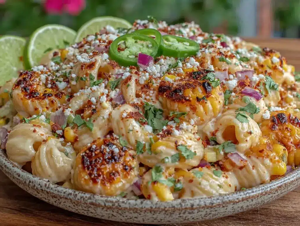 mexican street corn pasta salad - featured image