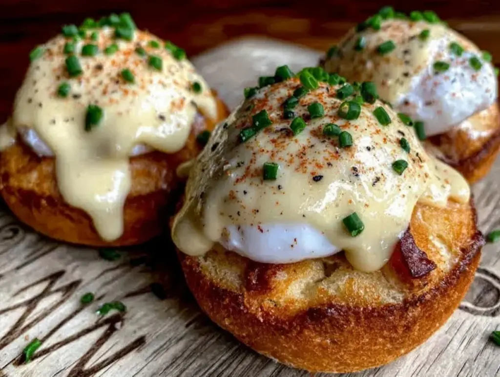 mini eggs benedict bites - featured image