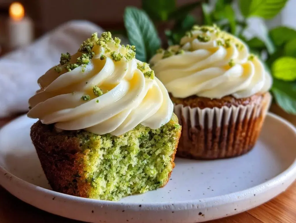 moist green velvet cupcakes - featured image
