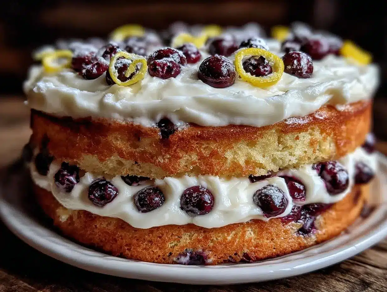 moist lemon blueberry layer cake preparation steps