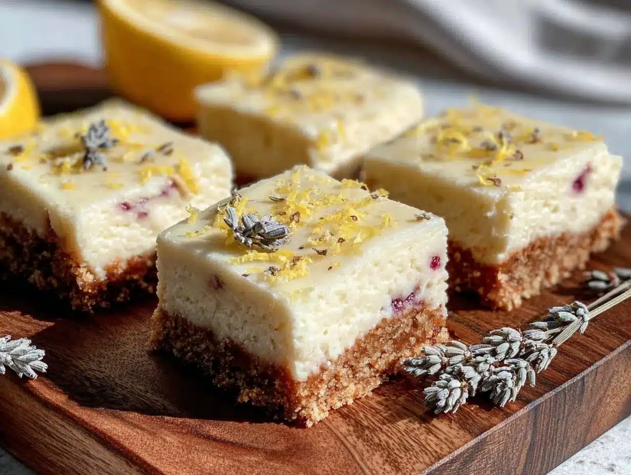 no-bake lavender lemon cheesecake bars preparation steps