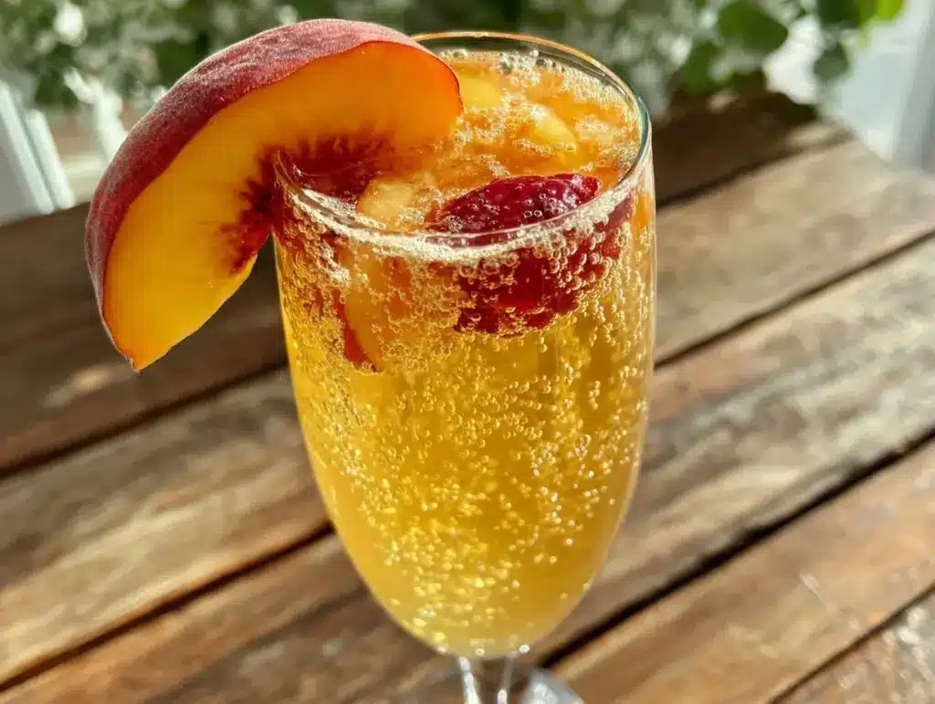 Peach Bellini Cocktail - featured image